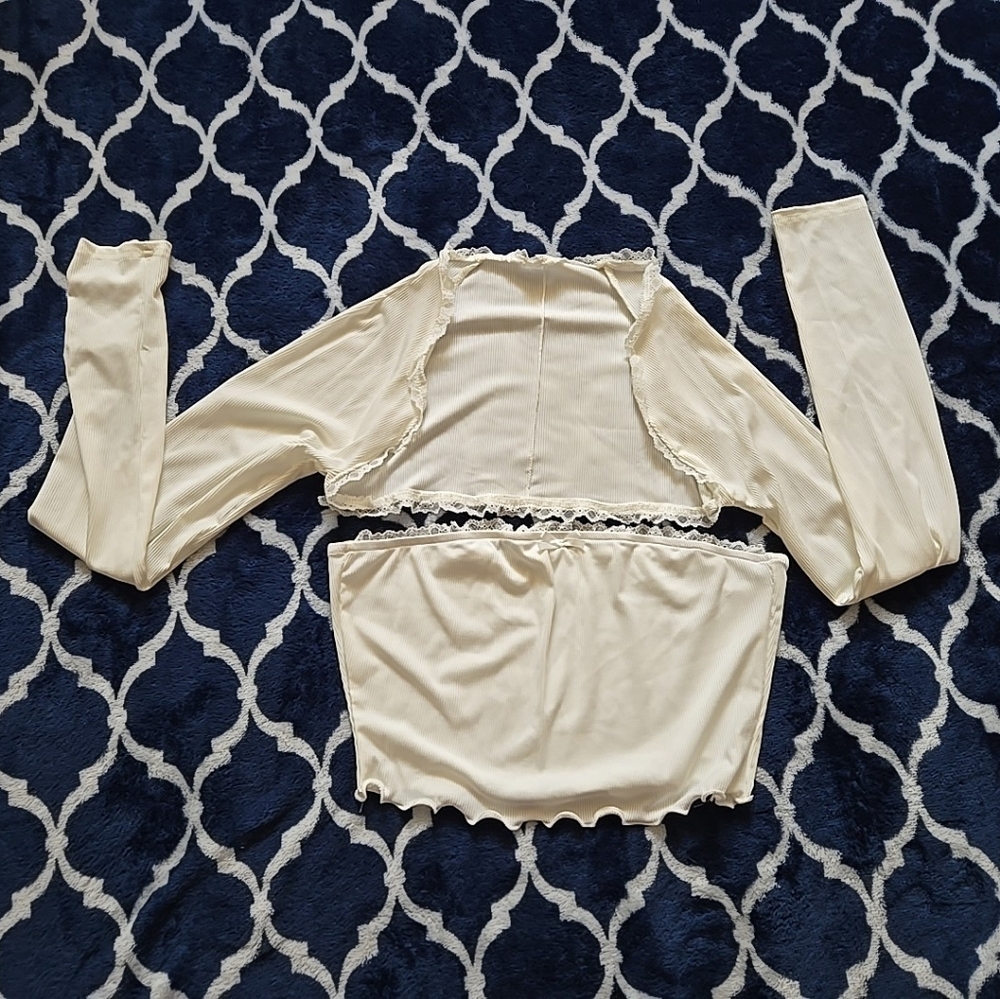 Large Bandeau & Long Sleeve Shrug 2pc Set